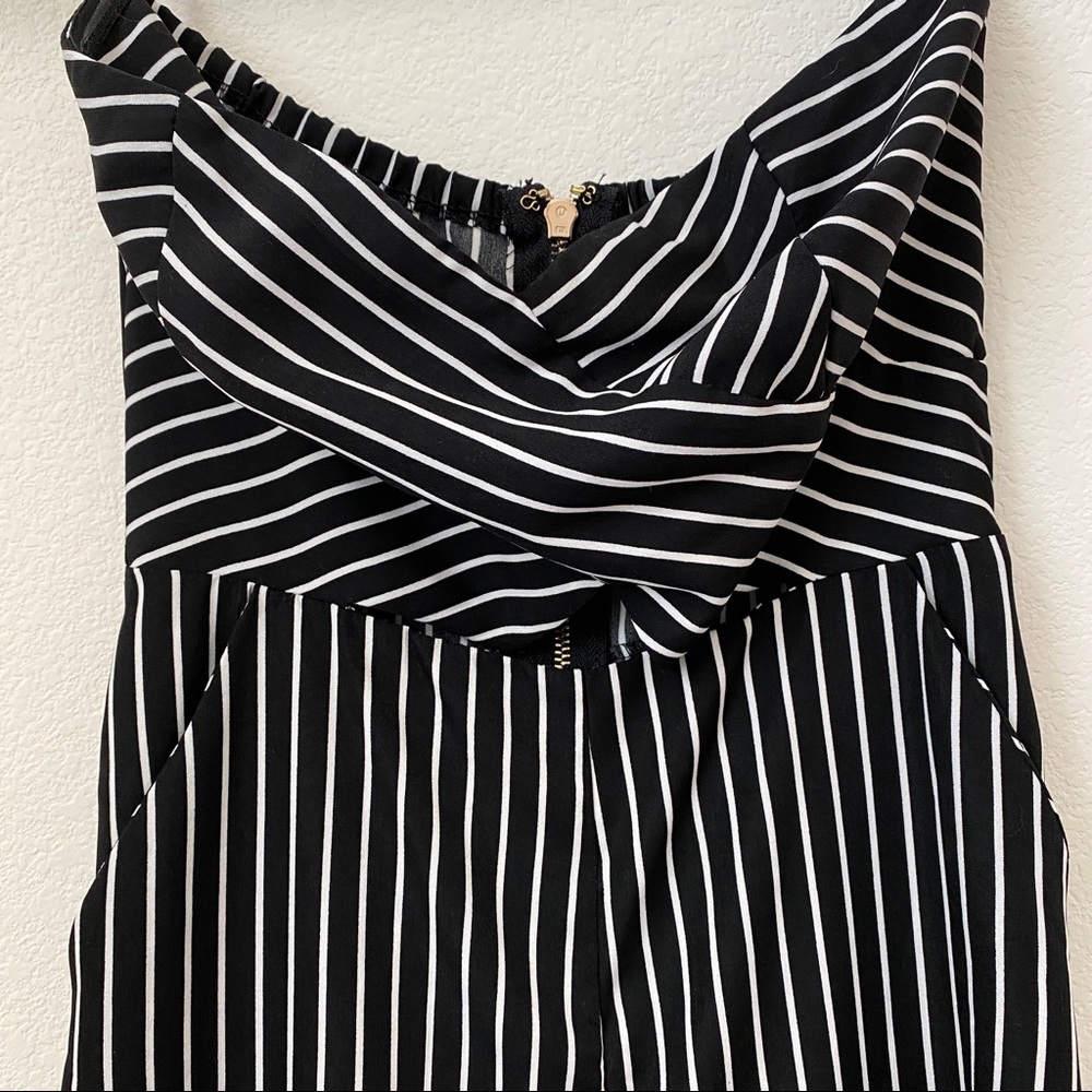 Black with White Lined Jumpsuit